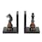 Decorative Dark Brown & Silver Chess Bookend Set